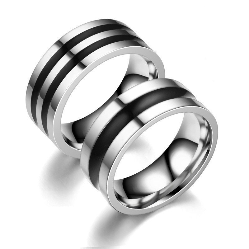 European and American niche non fading titanium steel men's ring retro fashion stainless steel ring with accessories