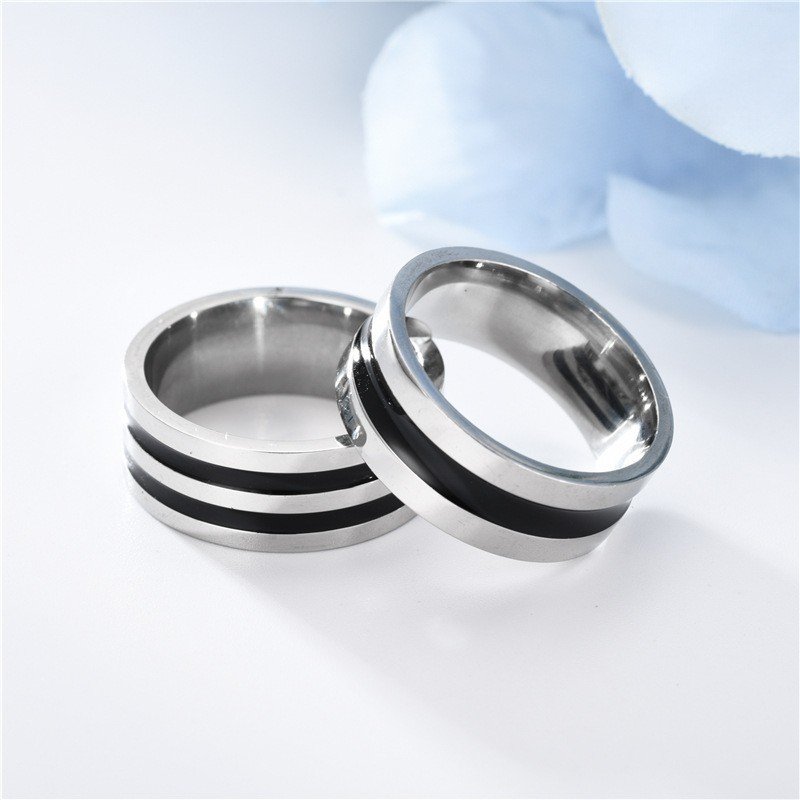 European and American niche non fading titanium steel men's ring retro fashion stainless steel ring with accessories