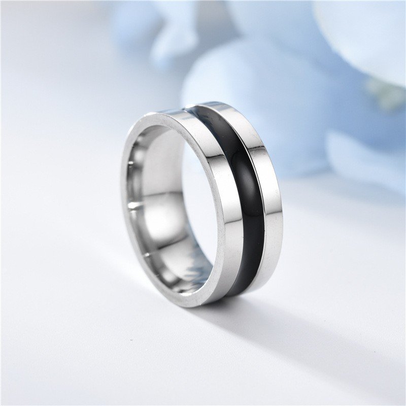 European and American niche non fading titanium steel men's ring retro fashion stainless steel ring with accessories