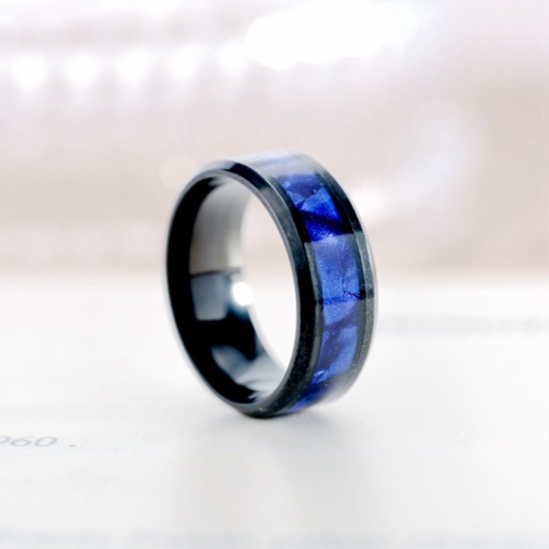 European and American popular patch shell titanium steel ring fashion stainless steel jewelry ring