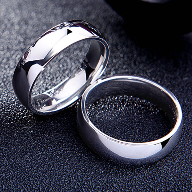 European and American popular titanium steel ring 6MM curved plain face ring Korean version simple and versatile jewelry