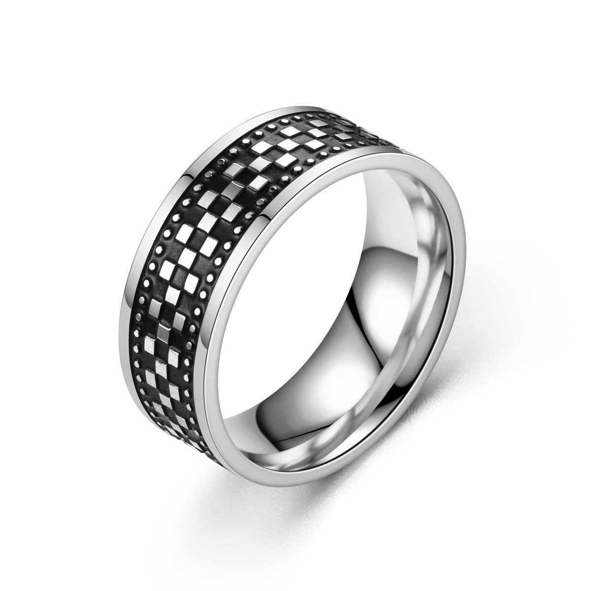 European and American retro titanium steel ring new personalized men's stainless steel ring jewelry