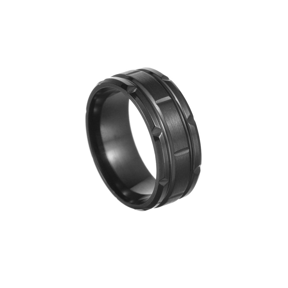 European and American stainless steel minimalist jewelry for men and women, vacuum plated men's titanium steel rings, ring trend