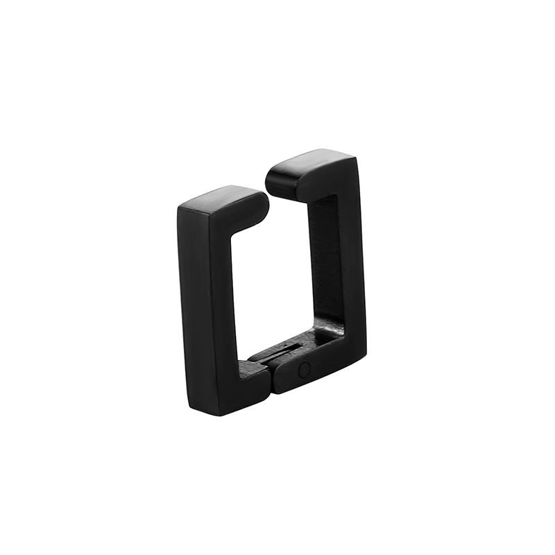 European and American titanium steel square ear clip, stainless steel irregular ear hole ear bone clip, earring ear buckle, male and female titanium steel earrings