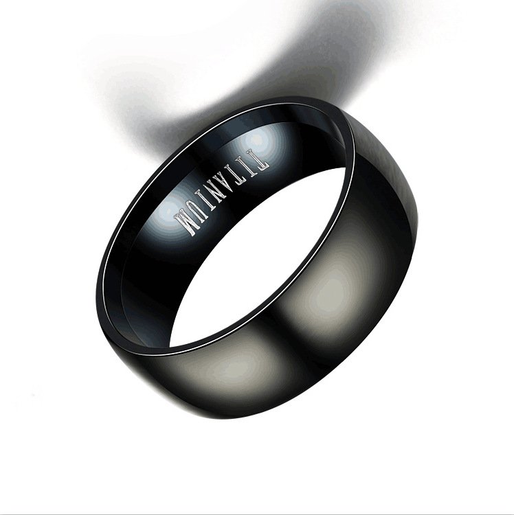 Explosive accessory titanium steel men's ring European and American fashion frosted black stainless steel ring ring