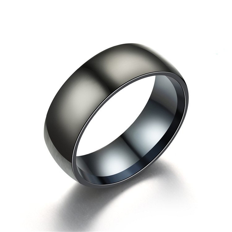 Explosive accessory titanium steel men's ring European and American fashion frosted black stainless steel ring ring