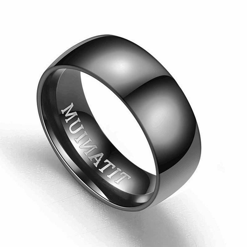 Explosive accessory titanium steel men's ring European and American fashion frosted black stainless steel ring ring