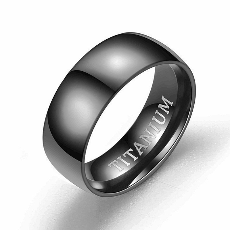 Explosive accessory titanium steel men's ring European and American fashion frosted black stainless steel ring ring