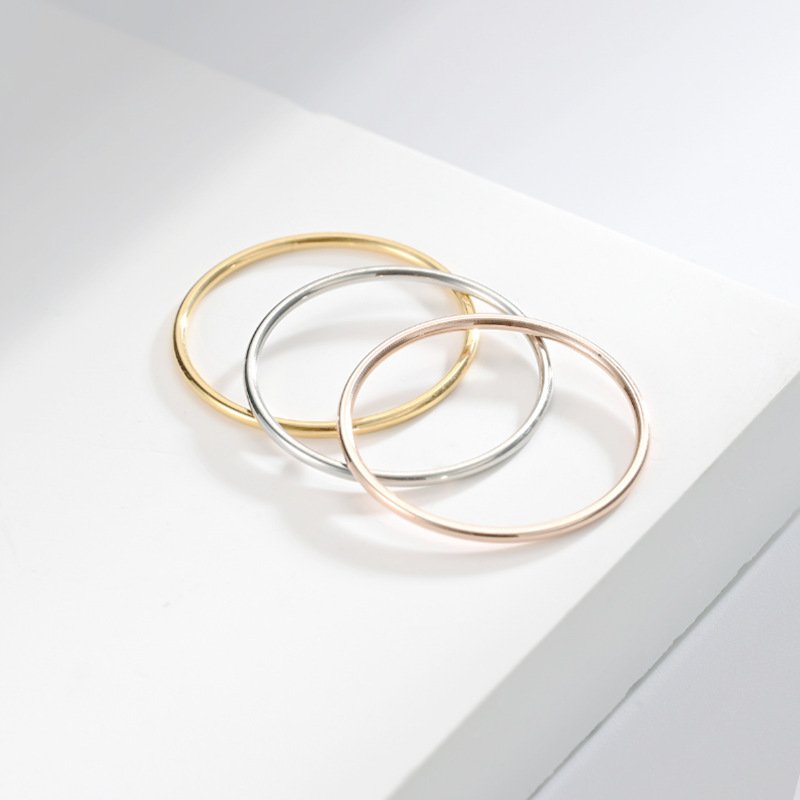 Hot selling 1MM plain ring Korean version, niche, light luxury couple ring, dropshipping, distribution, hot selling accessories