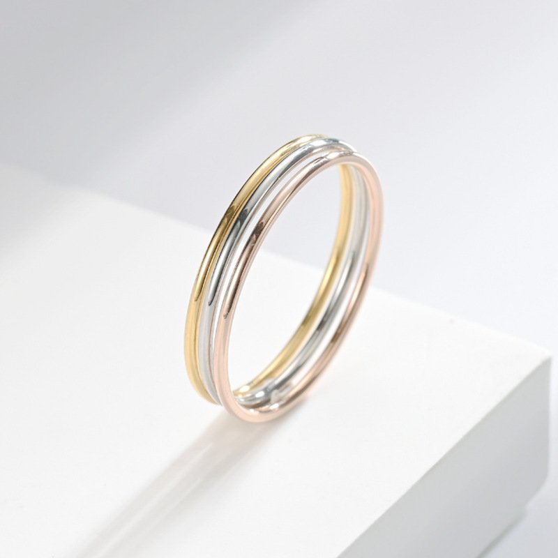 Hot selling 1MM plain ring Korean version, niche, light luxury couple ring, dropshipping, distribution, hot selling accessories