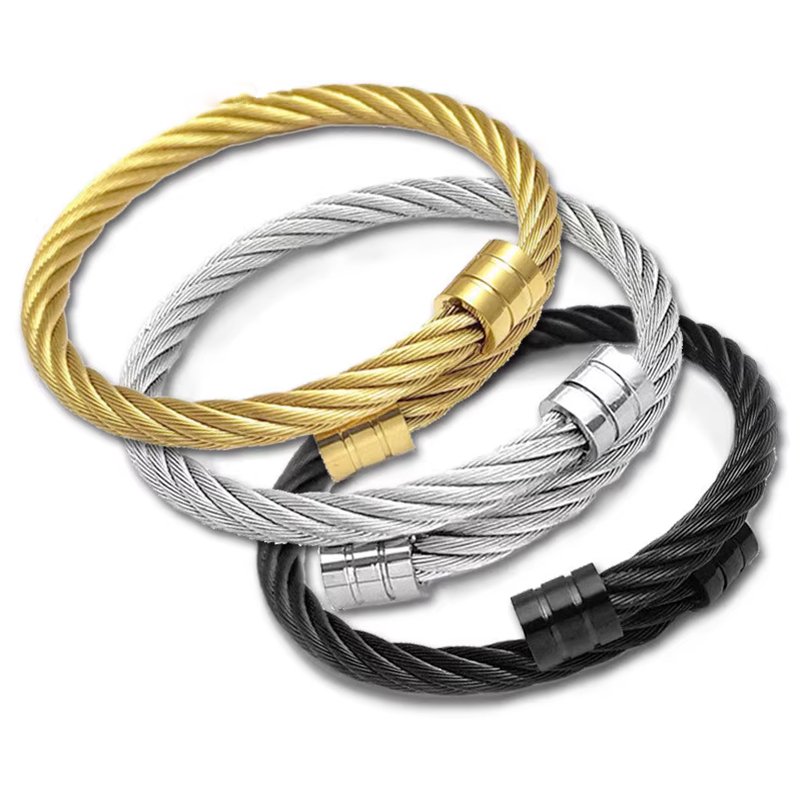 Hot selling Titanium Steel Weiya Wire Bracelet, Men's Hip Hop Punk Open Elastic Jewelry, Fashion Bracelet