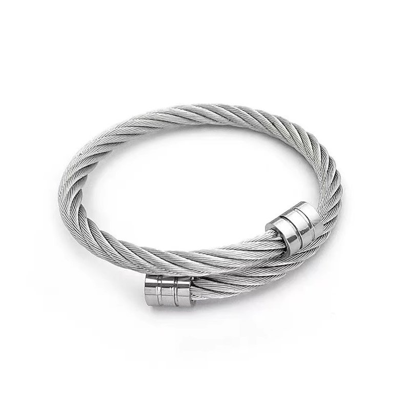 Hot selling Titanium Steel Weiya Wire Bracelet, Men's Hip Hop Punk Open Elastic Jewelry, Fashion Bracelet