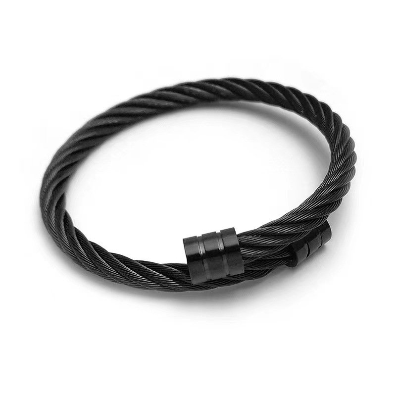 Hot selling Titanium Steel Weiya Wire Bracelet, Men's Hip Hop Punk Open Elastic Jewelry, Fashion Bracelet