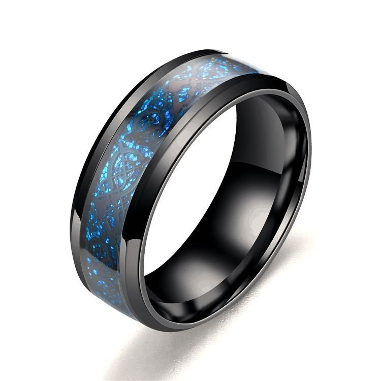 Hot selling accessory titanium steel stainless steel dragon pattern ring for couples, European and American fashionable men's ring