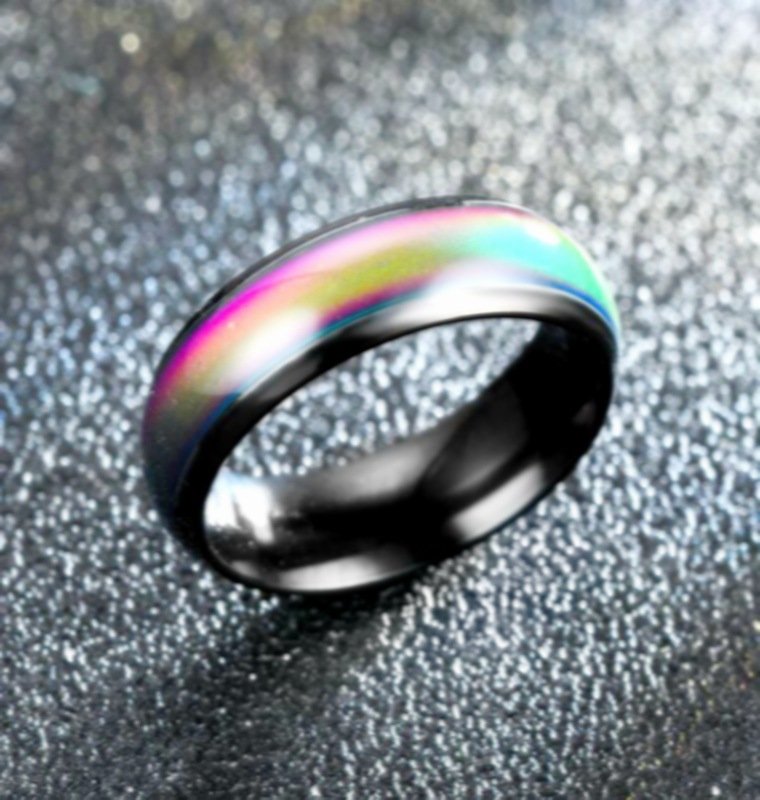 Hot selling thermochromic ring, European and American fashionable colorful couple ring, Korean version popular jewelry