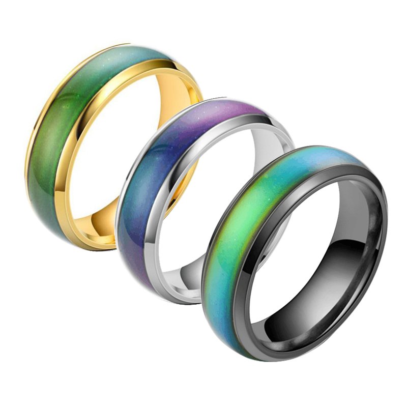 Hot selling thermochromic ring, European and American fashionable colorful couple ring, Korean version popular jewelry