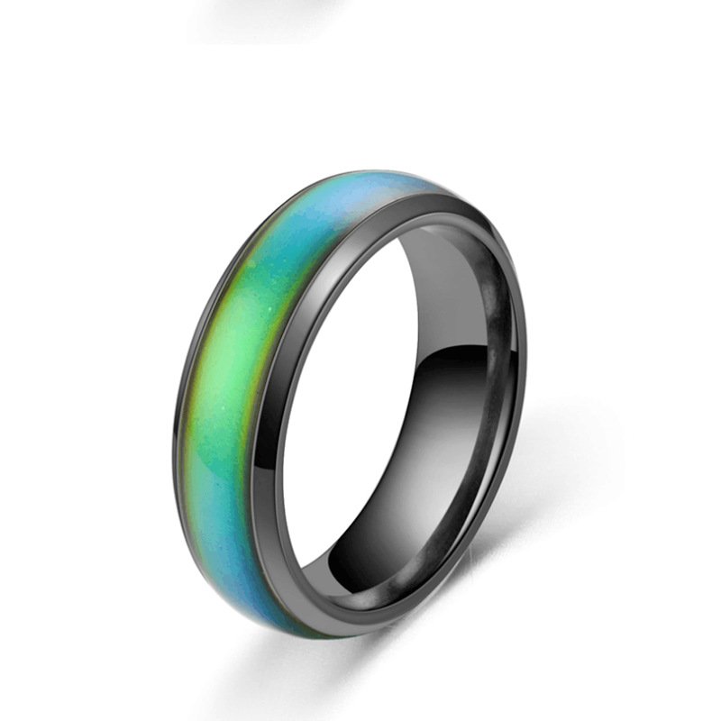 Hot selling thermochromic ring, European and American fashionable colorful couple ring, Korean version popular jewelry