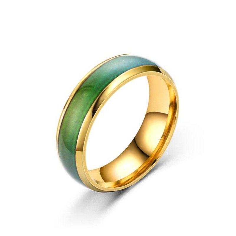 Hot selling thermochromic ring, European and American fashionable colorful couple ring, Korean version popular jewelry