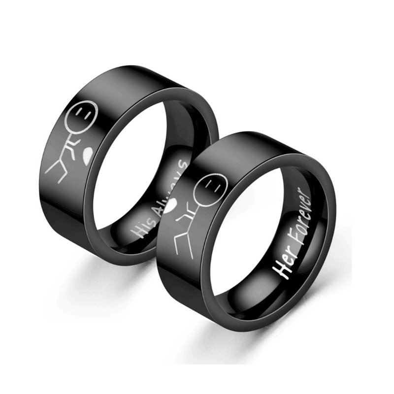 Hot selling titanium steel rings, European and American hip-hop style couple's rings, stainless steel men's rings, headwear accessories