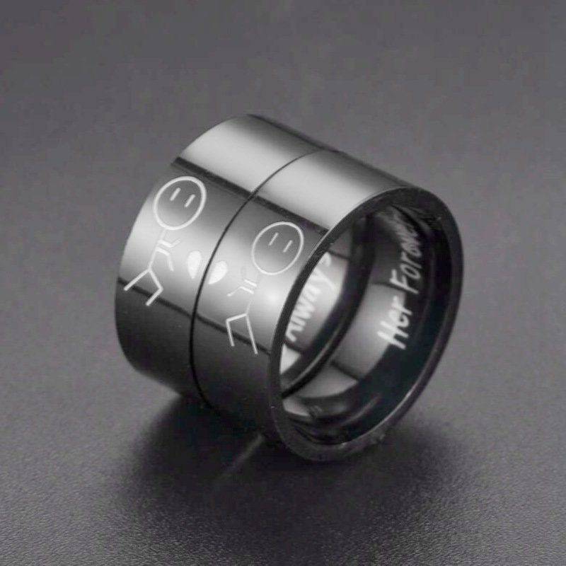 Hot selling titanium steel rings, European and American hip-hop style couple's rings, stainless steel men's rings, headwear accessories