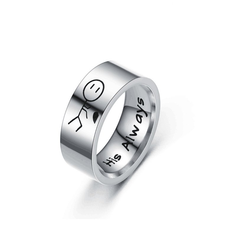 Hot selling titanium steel rings, European and American hip-hop style couple's rings, stainless steel men's rings, headwear accessories