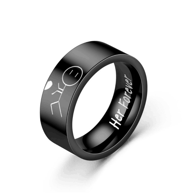 Hot selling titanium steel rings, European and American hip-hop style couple's rings, stainless steel men's rings, headwear accessories