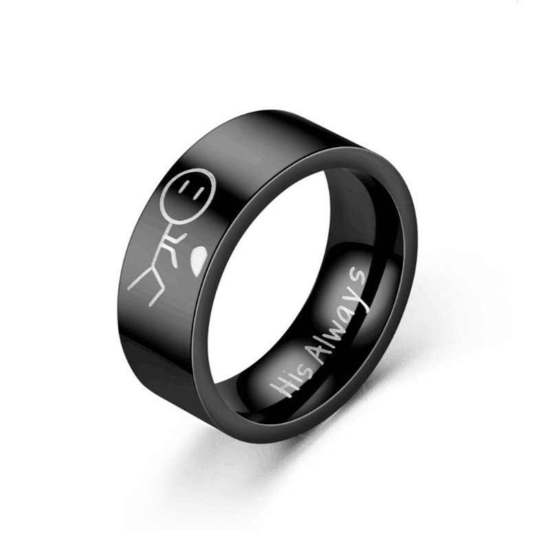 Hot selling titanium steel rings, European and American hip-hop style couple's rings, stainless steel men's rings, headwear accessories