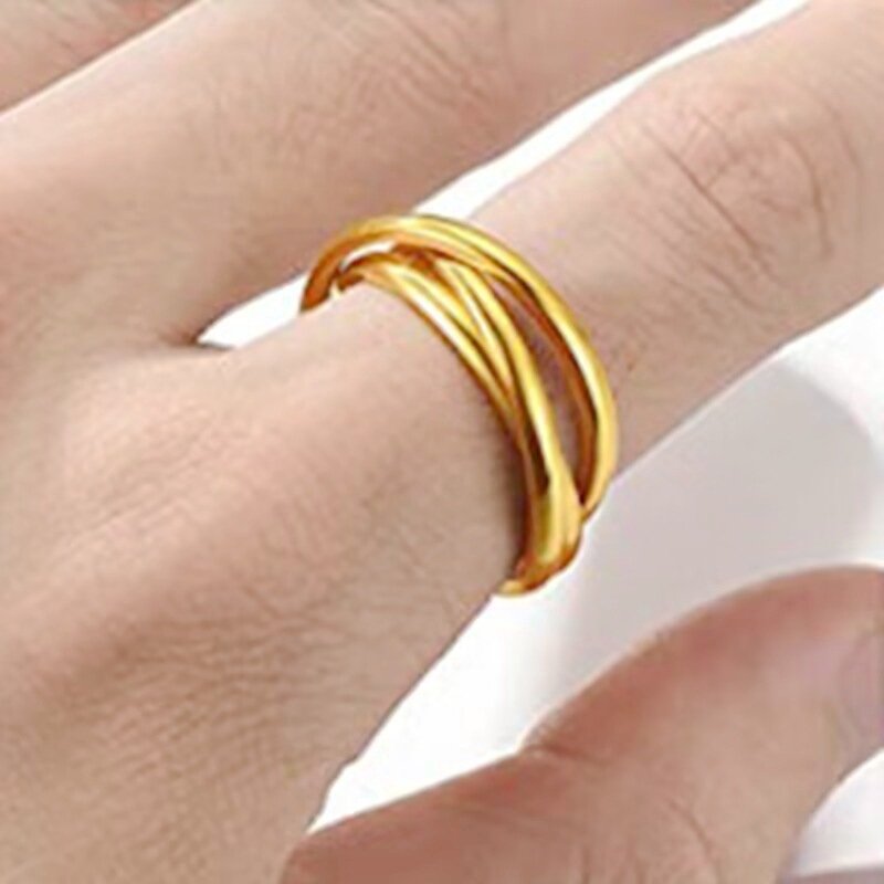 Hot selling tricyclic titanium steel rings for couples, rotating anti anxiety rings, and hand accessories