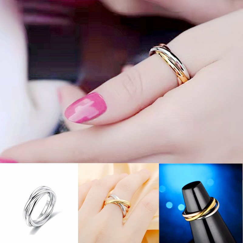 Hot selling tricyclic titanium steel rings for couples, rotating anti anxiety rings, and hand accessories