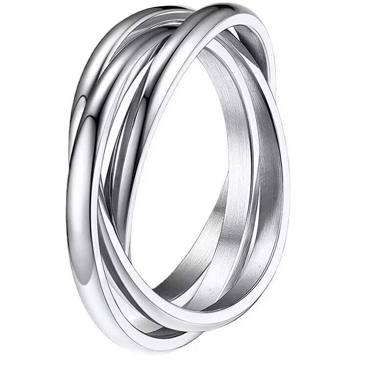 Hot selling tricyclic titanium steel rings for couples, rotating anti anxiety rings, and hand accessories