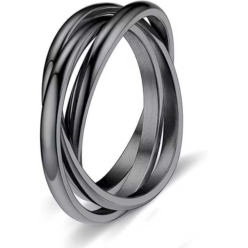 Hot selling tricyclic titanium steel rings for couples, rotating anti anxiety rings, and hand accessories