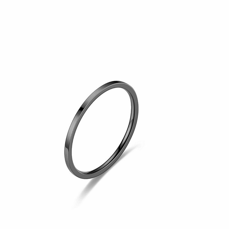 Internet celebrity with versatile temperament, 1MM thin titanium steel ring, women's Korean version popular vegetarian ring, tail ring, fashionable accessory