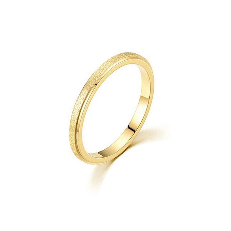 Japanese and Korean minimalist titanium steel frosted ring, sand gold stainless steel couple ring, female live streaming hot item, one piece dropshipping