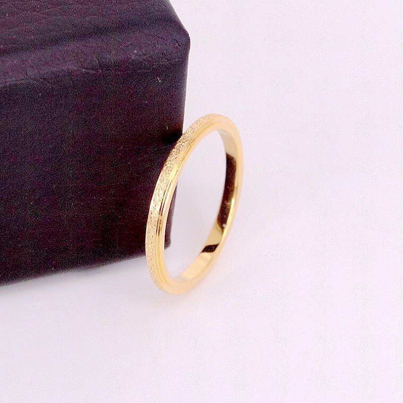 Japanese and Korean minimalist titanium steel frosted ring, sand gold stainless steel couple ring, female live streaming hot item, one piece dropshipping