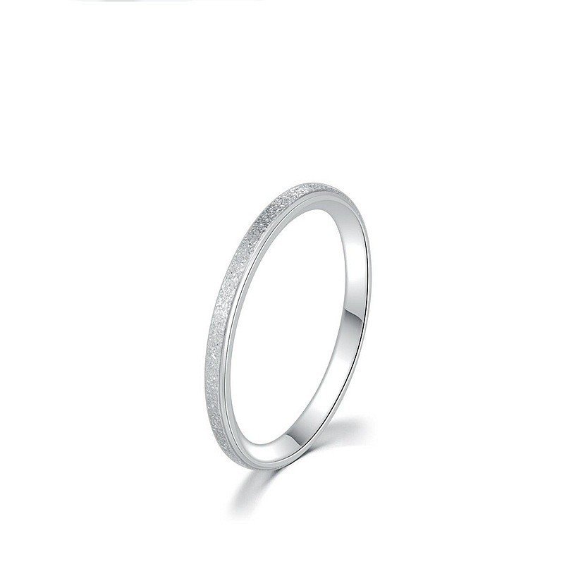 Japanese and Korean minimalist titanium steel frosted ring, sand gold stainless steel couple ring, female live streaming hot item, one piece dropshipping