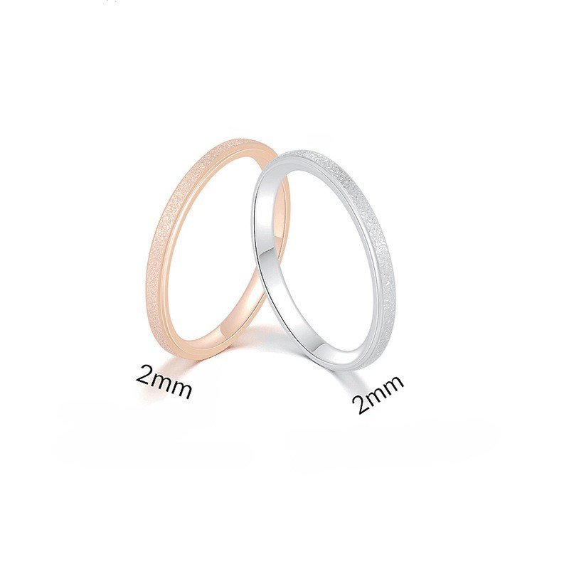 Japanese and Korean minimalist titanium steel frosted ring, sand gold stainless steel couple ring, female live streaming hot item, one piece dropshipping