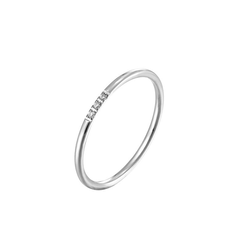 Japanese and Korean minimalist ultra-thin diamond titanium steel ring for women with cold and niche design, index finger and tail ring, fashionable internet celebrity trendy jewelry