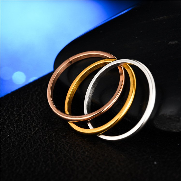 Japanese and Korean popular stainless steel three ring rings, three life three generation rings, European and American fashionable titanium steel couple rings, women's rings