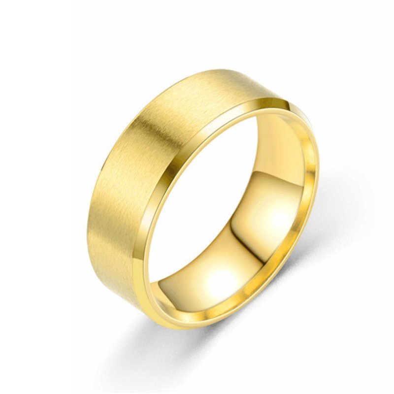 Jewelry hot selling 6mm 8mm frosted titanium steel ring European and American simple stainless steel couple ring