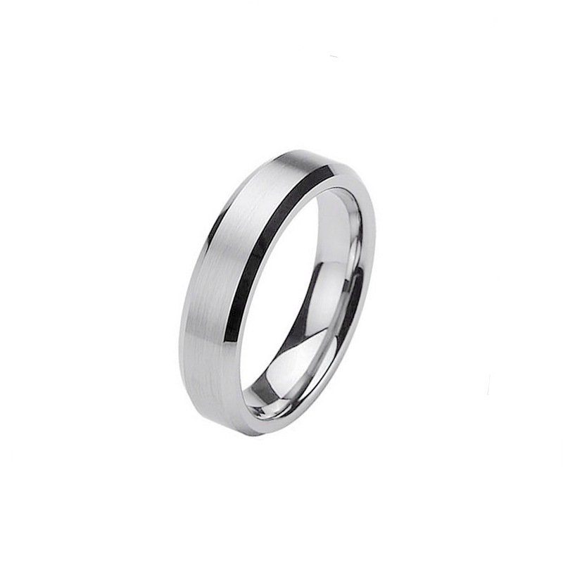 Jewelry hot selling 6mm 8mm frosted titanium steel ring European and American simple stainless steel couple ring