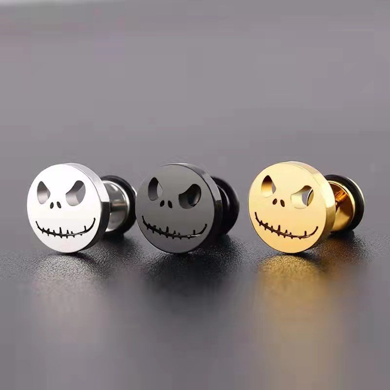 Korean fashion bestseller Pumpkin Ghost Head Earrings, trendy and personalized stainless steel earrings and ear accessories, popular for men and women