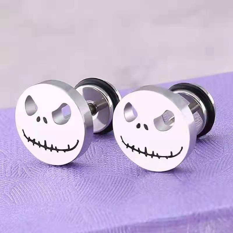 Korean fashion bestseller Pumpkin Ghost Head Earrings, trendy and personalized stainless steel earrings and ear accessories, popular for men and women