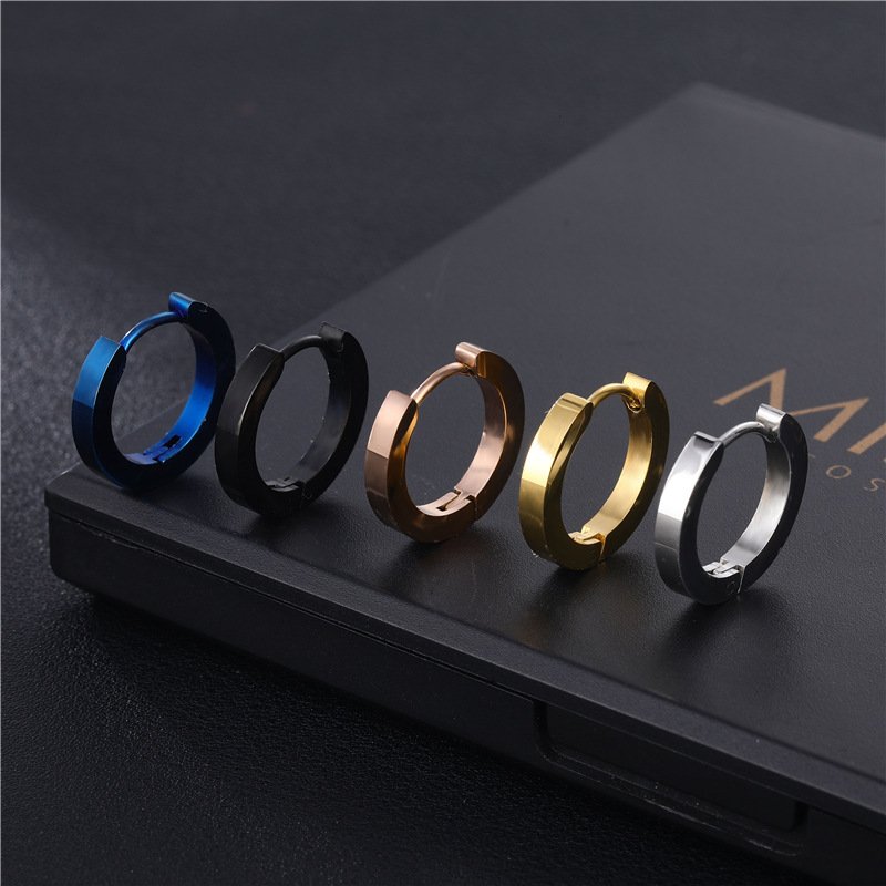 Korean fashion stainless steel ear bone buckle titanium steel ear buckle smooth flat ear buckle men's piercing ear jewelry