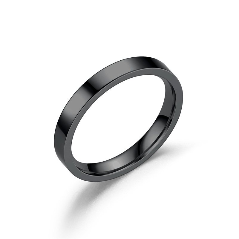 Korean version of minimalist ring ins 3MM titanium steel smooth surface ring for female couples, European and American jewelry