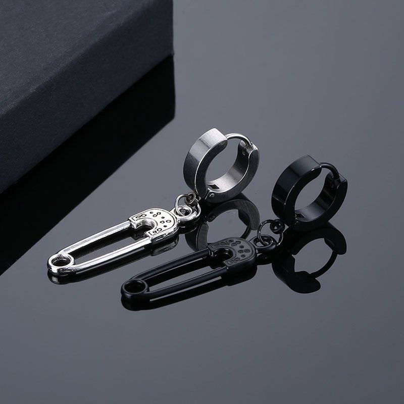 Korean version paper clip, stainless steel ear buckle, personalized ear drops, titanium steel ear bone buckle, earrings, and earrings