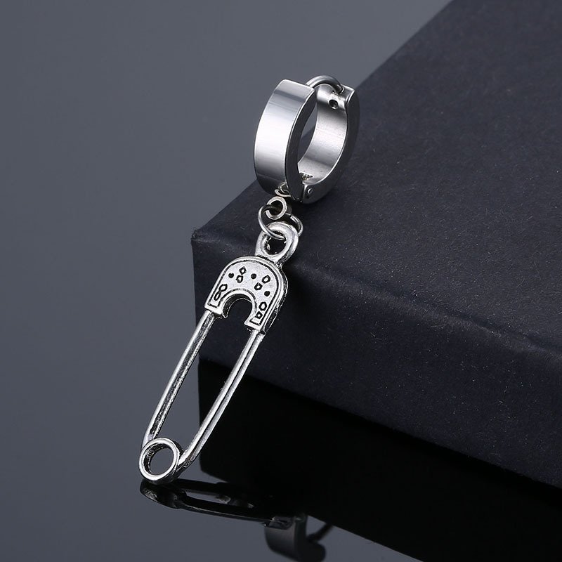 Korean version paper clip, stainless steel ear buckle, personalized ear drops, titanium steel ear bone buckle, earrings, and earrings