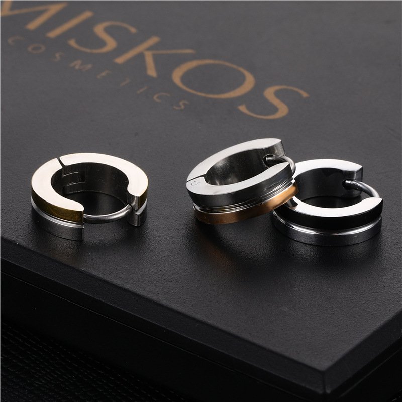 Korean version stainless steel fashionable ear buckle titanium steel ear bone buckle punk unisex earrings ear accessories