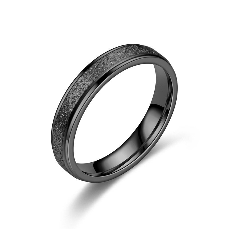 Light luxury design, niche titanium steel frosted ring, feminine temperament, couple ring, European and American ring jewelry