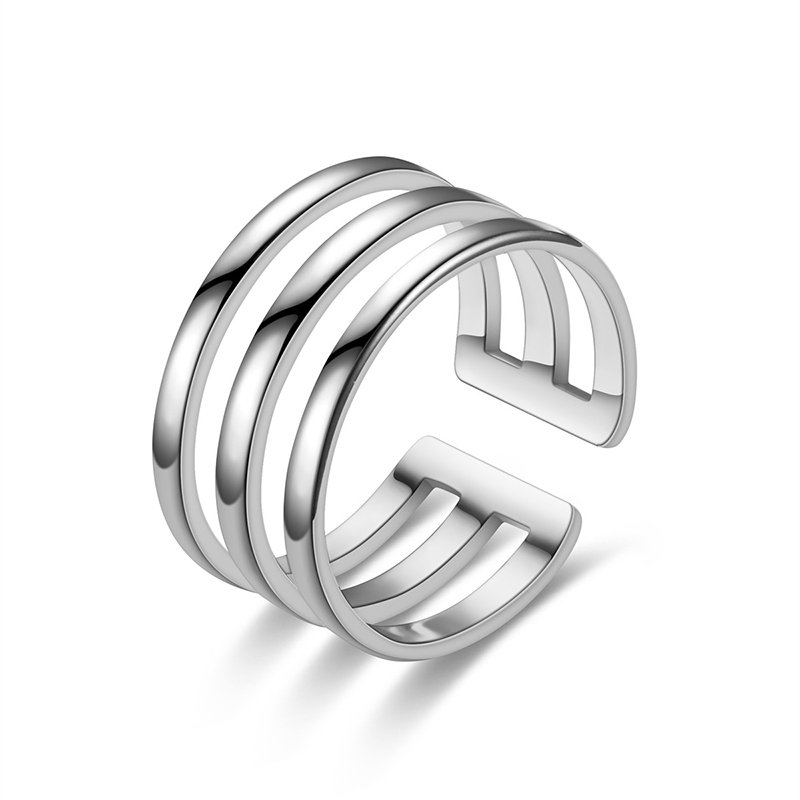 Minimalist plain titanium steel ring with a movable mouth for men, popular in Japan and South Korea, versatile stainless steel couple ring jewelry manufacturer