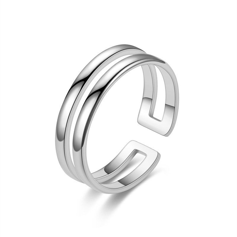 Minimalist plain titanium steel ring with a movable mouth for men, popular in Japan and South Korea, versatile stainless steel couple ring jewelry manufacturer